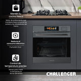 Horno de Empotrar Challenger Isola Gris Mate 59.4x59.5cm Electrico 220 Voltios con Pantalla Digital - HORNOS DE EMPORTRAR | Bylmo