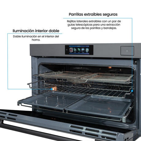 Horno de Empotrar Challenger Isola Gris Mate 89.4x59.5cm Electrico 220 Voltios con Pantalla Digital - HORNOS DE EMPORTRAR | Bylmo