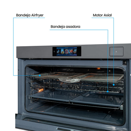 Horno de Empotrar Challenger Isola Gris Mate 89.4x59.5cm Electrico 220 Voltios con Pantalla Digital - HORNOS DE EMPORTRAR | Bylmo