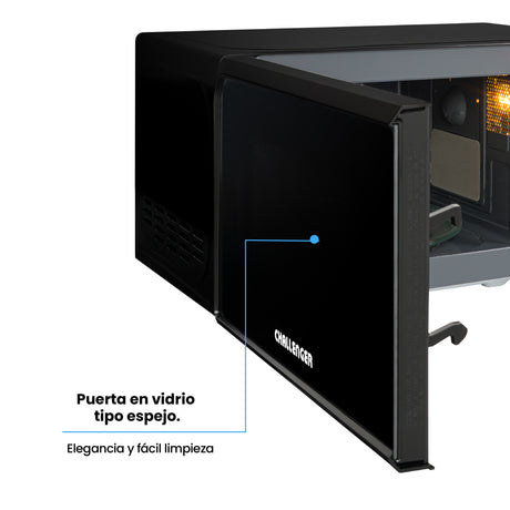 Horno Microondas Challenger Negro 44x29.5cm de 20 Litros con Seis Funciones Preconfiguradas - HORNOS MICROONDAS | Bylmo