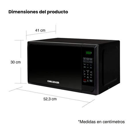 Horno Microondas Challenger Negro 52x30cm de 32 Litros con Seis Funciones Preconfiguradas - HORNOS MICROONDAS | Bylmo