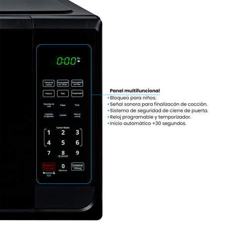 Horno Microondas Challenger Negro 52x30cm de 32 Litros con Seis Funciones Preconfiguradas - HORNOS MICROONDAS | Bylmo