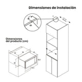 Horno Microondas de Empotrar Challenger Gris y Negro 59.5x38.8cm de 25 Litros con Ocho Funciones Preconfiguradas - HORNOS MICROONDAS | Bylmo
