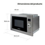 Horno Microondas de Empotrar Challenger Gris y Negro 59.5x38.8cm de 25 Litros con Ocho Funciones Preconfiguradas - HORNOS MICROONDAS | Bylmo