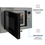 Horno Microondas de Empotrar Challenger Gris y Negro 59.5x38.8cm de 25 Litros con Ocho Funciones Preconfiguradas - HORNOS MICROONDAS | Bylmo