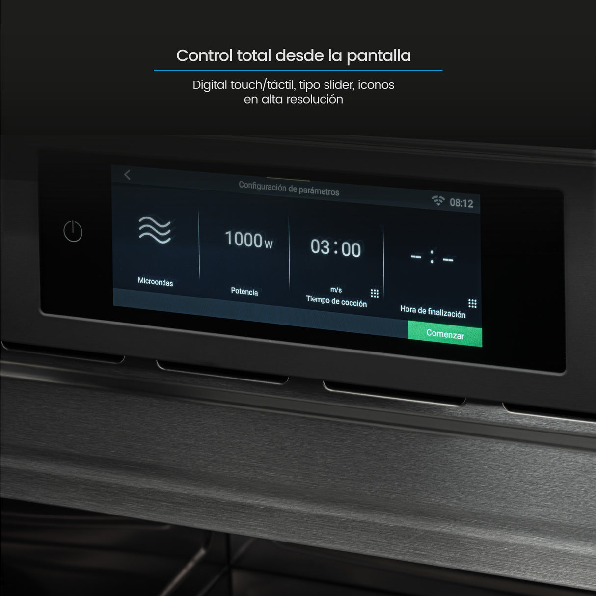 Horno Microondas de Empotrar Challenger Isola Gris Mate 59.5x45.5cm de 35 Litros con Once Funciones Preconfiguradas - HORNOS MICROONDAS | Bylmo