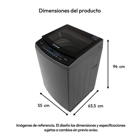 Lavadora Challenger Gris 55x94cm 13 Kilogramos - LAVADORAS Y SECADORAS | Bylmo