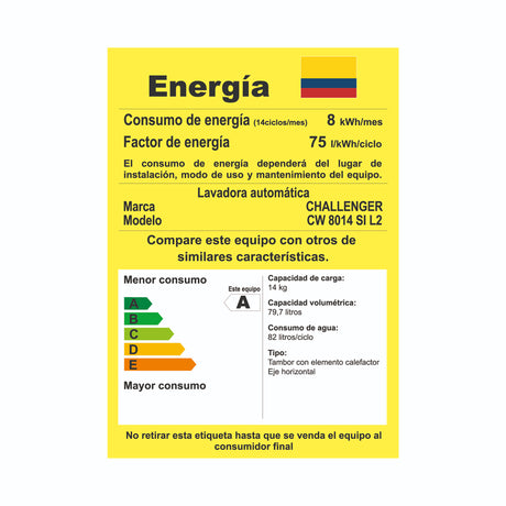 Lavadora Secadora Challenger Inventer Plateado 59.5x85cm 14 Kilogramos - LAVADORAS Y SECADORAS | Bylmo
