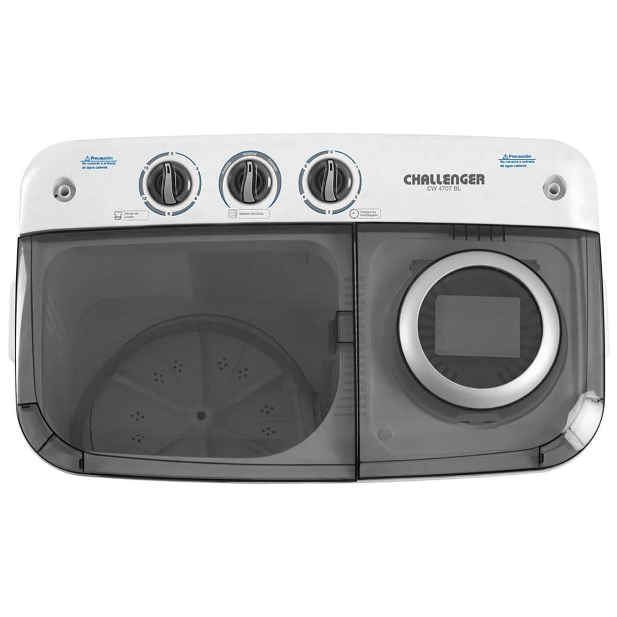 Lavadora Semiautomática Challenger Blanco y Gris 76.1x88.5cm 7 Kilogramos - LAVADORAS Y SECADORAS | Bylmo