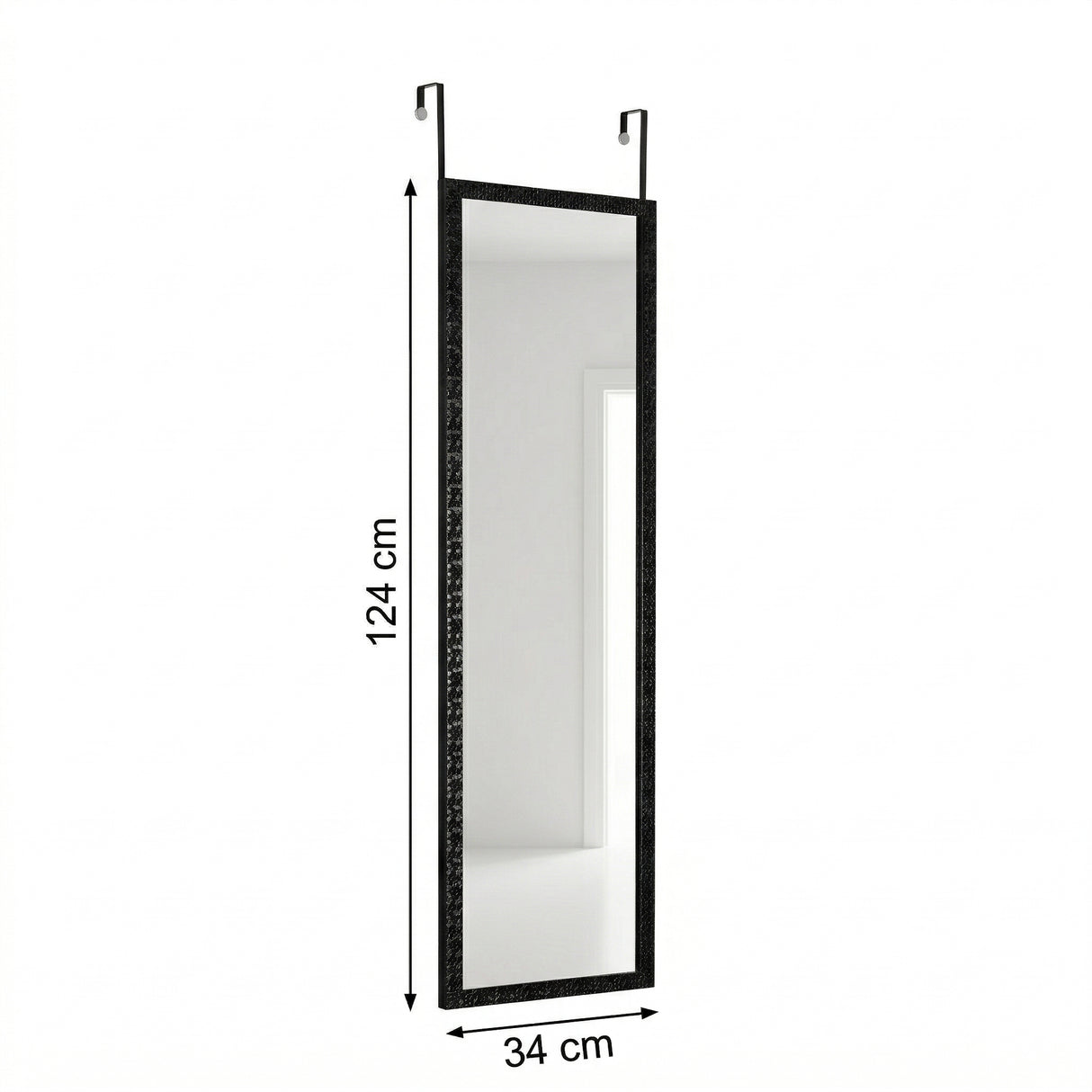 Espejo de Pared Gael Negro 34x124cm Rectangular con Marco en Poliestireno - ESPEJOS DE PARED | Bylmo