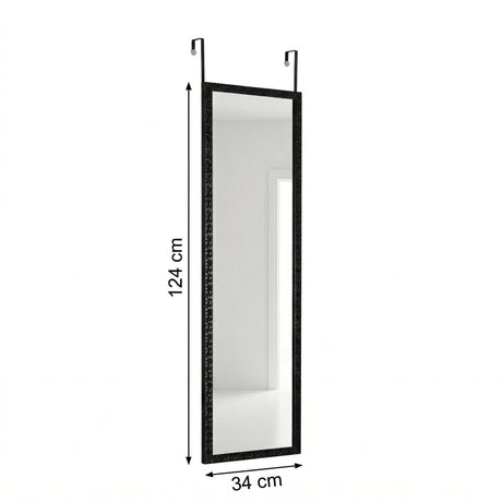 Espejo de Pared Gael Negro 34x124cm Rectangular con Marco en Poliestireno - ESPEJOS DE PARED | Bylmo