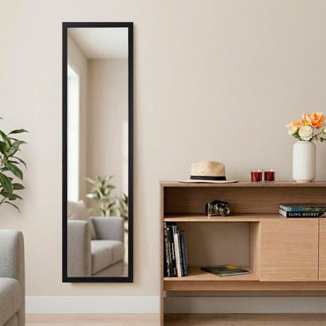 Espejo de Pared Liam Negro 34x124cm Rectangular con Marco en Poliestireno - ESPEJOS DE PARED | Bylmo