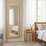 Espejo de Pared Liam Dorado 34x124cm Rectangular con Marco en Poliestireno - ESPEJOS DE PARED | Bylmo