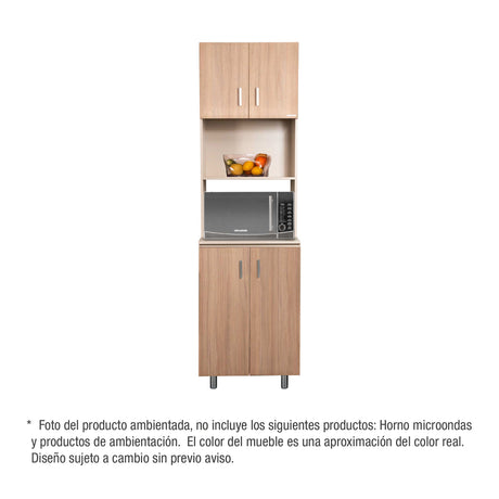 Alacena Challenger Acandi 60x218cm con Dos Puertas y con Espacio para Microondas - ALACENAS Y MUEBLES MICROONDAS | Bylmo