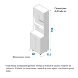 Alacena Challenger Acandi 60x218cm con Dos Puertas y con Espacio para Microondas - ALACENAS Y MUEBLES MICROONDAS | Bylmo