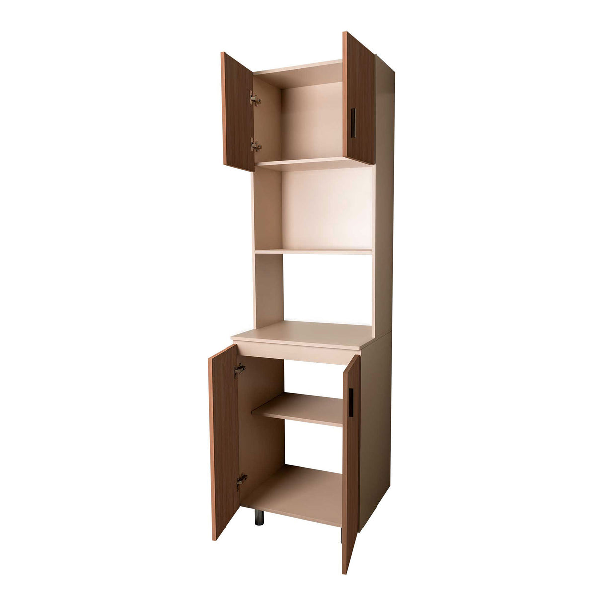 Alacena Challenger Nola 60x218cm con Dos Puertas y con Espacio para Microondas - ALACENAS Y MUEBLES MICROONDAS | Bylmo