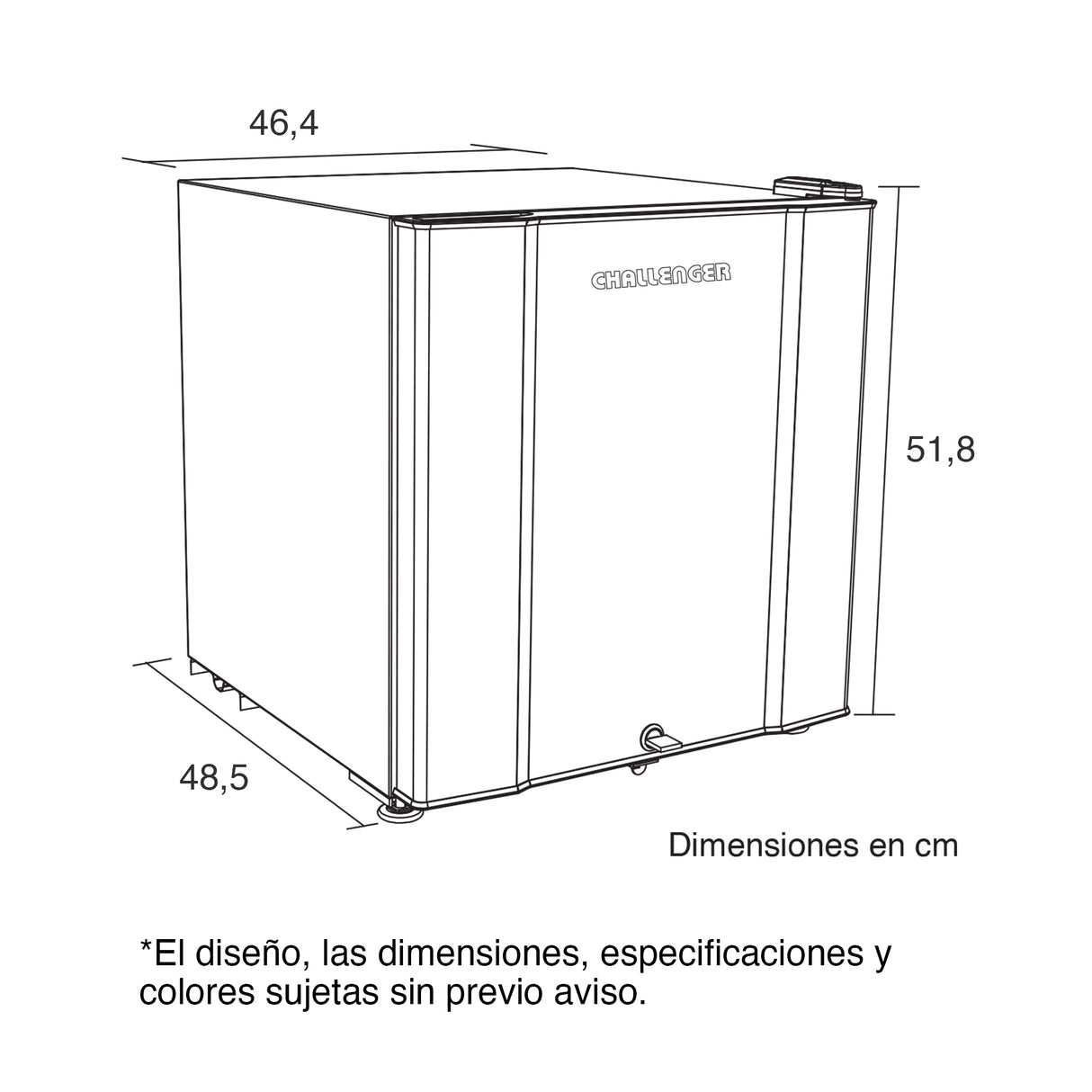 Mini Bar Challenger Gris 46.4x51.8cm Frost de 47 Litros y con Congelador - MINIBAR | Bylmo