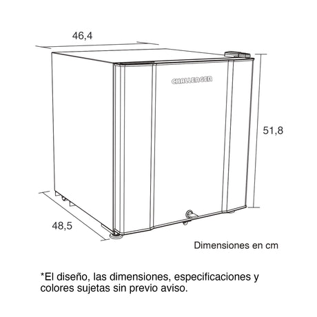 Mini Bar Challenger Gris 46.4x51.8cm Frost de 47 Litros y con Congelador - MINIBAR | Bylmo