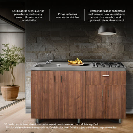 Mueble Inferior de Cocina Challenger Nola 149.2x85cm sin Meson y sin Estufa