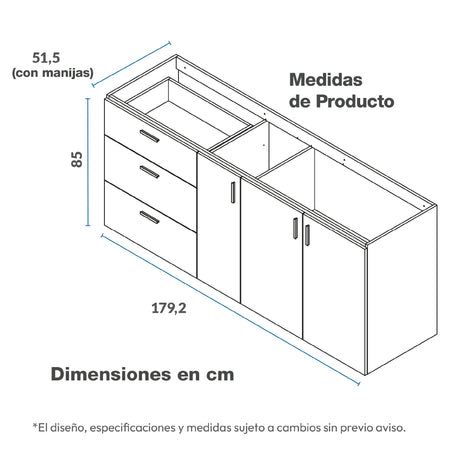 Mueble Inferior de Cocina Challenger Acandi 179.2x85cm sin Meson y sin Estufa