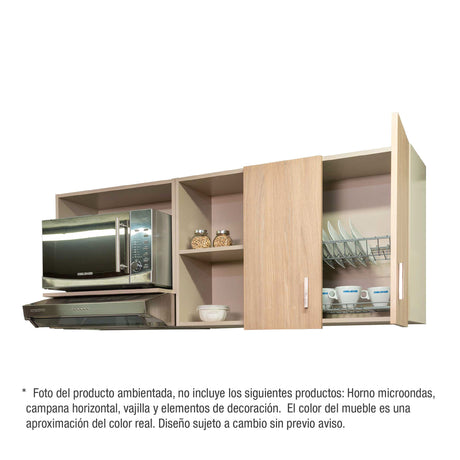 Mueble Superior de Cocina Challenger Acandi 150x60cm con Espacio para Extractor y con Espacio para Microondas - MUEBLES SUPERIORES DE COCINA | Bylmo