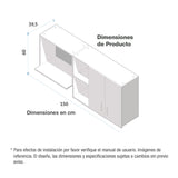 Mueble Superior de Cocina Challenger Acandi 150x60cm con Espacio para Extractor y con Espacio para Microondas - MUEBLES SUPERIORES DE COCINA | Bylmo
