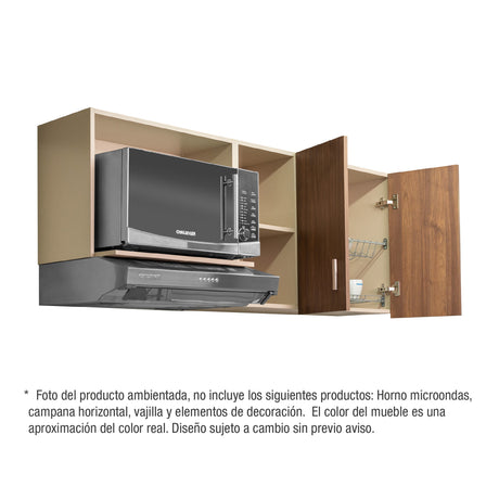 Mueble Superior de Cocina Challenger Nola 150x60cm con Espacio para Extractor y con Espacio para Microondas - MUEBLES SUPERIORES DE COCINA | Bylmo