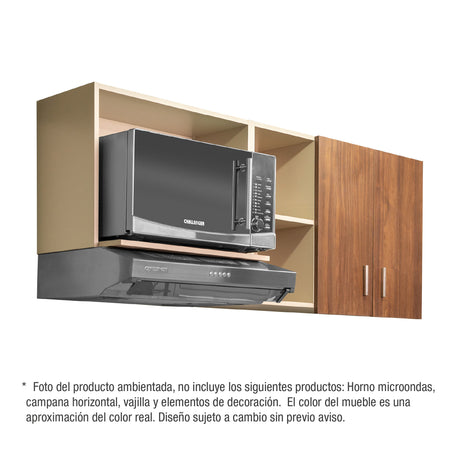 Mueble Superior de Cocina Challenger Nola 150x60cm con Espacio para Extractor y con Espacio para Microondas - MUEBLES SUPERIORES DE COCINA | Bylmo