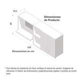 Mueble Superior de Cocina Challenger Nola 150x60cm con Espacio para Extractor y con Espacio para Microondas - MUEBLES SUPERIORES DE COCINA | Bylmo