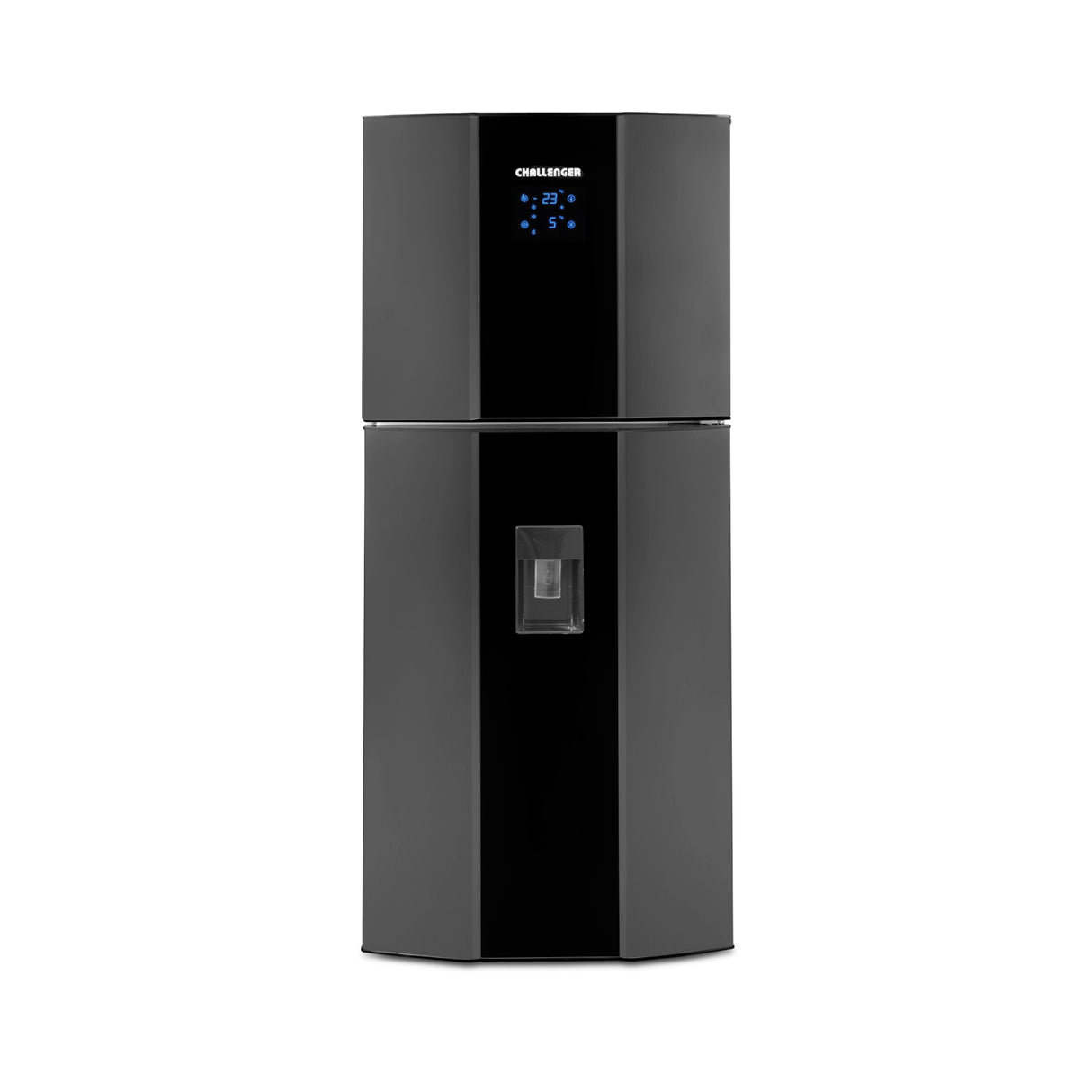 Nevera Challenger Black Gris y Negro 69x164cm No Frost de 341 Litros con Dispensador de Agua y con Congelador - NEVERAS | Bylmo