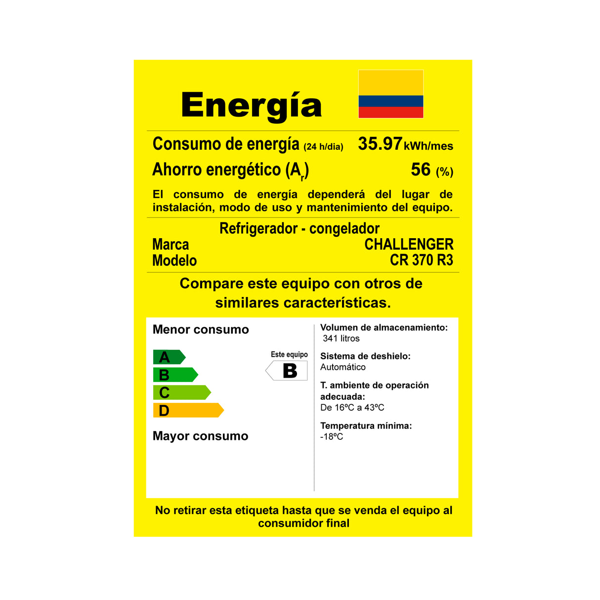 Nevera Challenger Black Gris y Negro 69x164cm No Frost de 341 Litros con Dispensador de Agua y con Congelador - NEVERAS | Bylmo