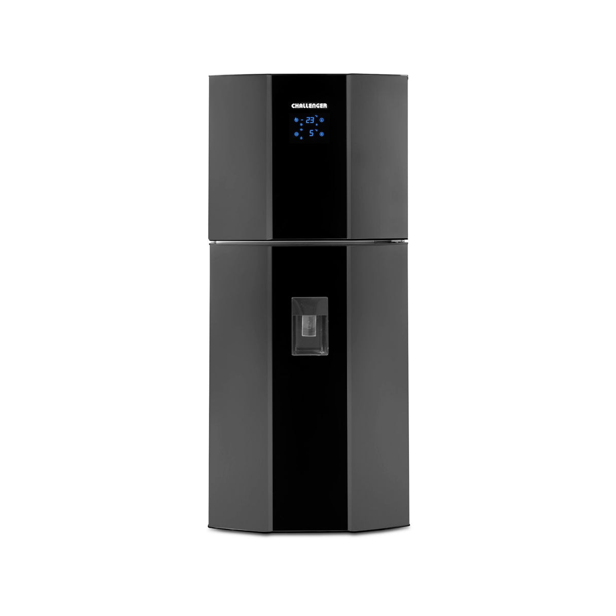 Nevera Challenger Black Gris y Negro 69x174cm No Frost de 367 Litros con Dispensador de Agua y con Congelador - NEVERAS | Bylmo