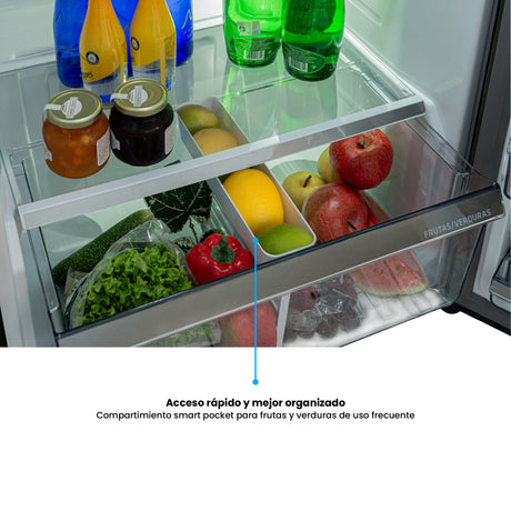 Nevera Inverter Challenger E - Cool Gris Oscuro 68x185cm No Frost de 462 Litros con Dispensador de Agua y con Congelador - NEVERAS | Bylmo