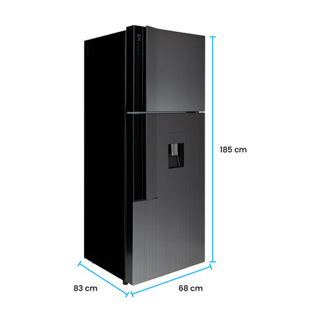 Nevera Inverter Challenger E - Cool Gris Oscuro 68x185cm No Frost de 462 Litros con Dispensador de Agua y con Congelador - NEVERAS | Bylmo