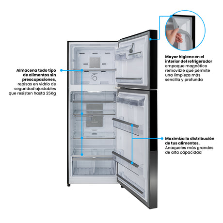 Nevera Challenger E - Cool Gris 68x185cm No Frost de 462 Litros con Dispensador de Agua y con Congelador - NEVERAS | Bylmo