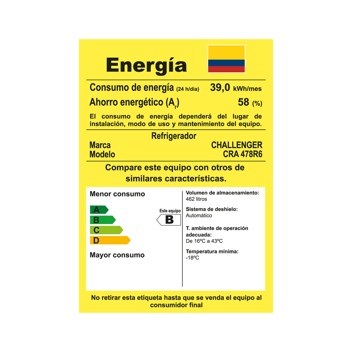 Nevera Challenger E - Cool Gris 68x185cm No Frost de 462 Litros con Dispensador de Agua y con Congelador - NEVERAS | Bylmo