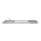 Mesón de Cocina Haceb Acero 180x53.5cm Con Pozuelo Lado Izquierdo y Estufa - MESONES DE COCINA | Bylmo