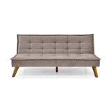 Sofá Cama Morrison Taupe y Matiz Caoba 174x80cm de Tres Puestos Reclinable sin Apoya Brazos - SOFAS Y POLTRONAS | Bylmo