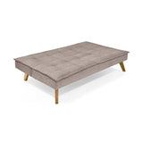 Sofá Cama Morrison Taupe y Matiz Caoba 174x80cm de Tres Puestos Reclinable sin Apoya Brazos - SOFAS Y POLTRONAS | Bylmo