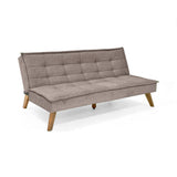 Sofá Cama Morrison Taupe y Matiz Caoba 174x80cm de Tres Puestos Reclinable sin Apoya Brazos - SOFAS Y POLTRONAS | Bylmo