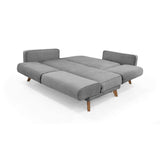 Sofá Cama en L Derecha Chelsea Gris y Matiz Caoba 175x76cm de Dos Puestos Reclinable con Apoya Brazos - SOFAS Y POLTRONAS | Bylmo