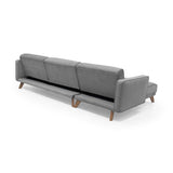 Sofá Cama en L Derecha Chelsea Gris y Matiz Caoba 175x76cm de Dos Puestos Reclinable con Apoya Brazos - SOFAS Y POLTRONAS | Bylmo