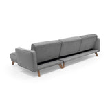 Sofá Cama en L Izquierda Chelsea Gris y Matiz Caoba 175x76cm de Dos Puestos Reclinable con Apoya Brazos - SOFAS Y POLTRONAS | Bylmo