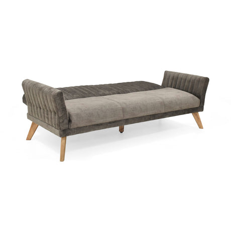 Sofá Cama Pensilvania Taupe y Matiz Caoba 205x87cm de Tres Puestos Reclinable con Apoya Brazos - SOFAS Y POLTRONAS | Bylmo