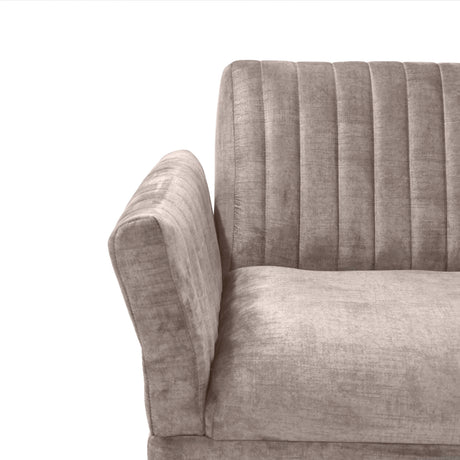 Sofá Cama Pensilvania Taupe y Matiz Caoba 205x87cm de Tres Puestos Reclinable con Apoya Brazos - SOFAS Y POLTRONAS | Bylmo