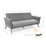 Sofá Cama Pensilvania Taupe y Matiz Caoba 205x87cm de Tres Puestos Reclinable con Apoya Brazos - SOFAS Y POLTRONAS | Bylmo