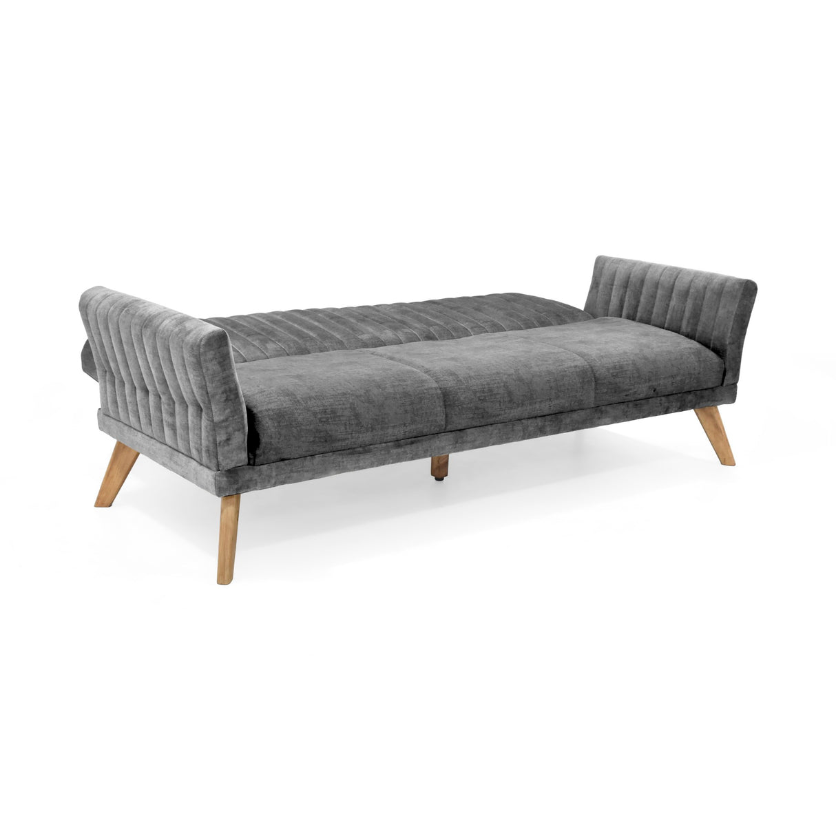 Sofá Cama Pensilvania Gris y Matiz Caoba 205x87cm de Tres Puestos Reclinable con Apoya Brazos - SOFAS Y POLTRONAS | Bylmo