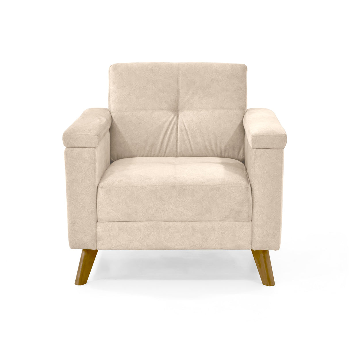 Sala Moretto Beige y Matiz Caoba 230x82cm de Tres Puestos Reclinable con Apoya Brazos - SOFAS Y POLTRONAS | Bylmo