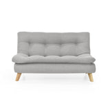 Sofá Toulouse Plata y Matiz Natural 140x80cm de Dos Puestos sin Apoya Brazos - SOFAS Y POLTRONAS | Bylmo