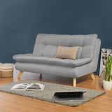 Sofá Toulouse Plata y Matiz Natural 140x80cm de Dos Puestos sin Apoya Brazos - SOFAS Y POLTRONAS | Bylmo